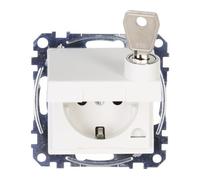 Kopp 951529001 Prise avec couvercle rabattable verrouillable + protection accrue contre les contacts accidentels Athenis 55 blanc pur