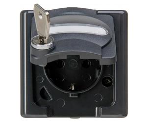 KOPP APWG Blue Electric 1034.1500.0 Prise de courant CEBEC avec fente anthracite