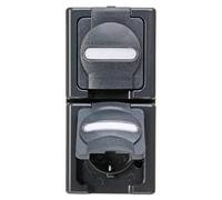Kopp APWG Blue Electric 1314.1500.9 Prise SCHUKO double verticale, anthracite
