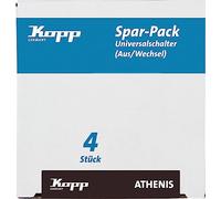 Kopp Athenis 589632056 Lot de 4 interrupteurs universels IP20 Blanc arctique Surface mate