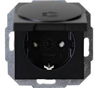Kopp Athenis 940150089 Prise de courant avec couvercle avec protection de contact, 16 A, 250 V~, IP20, noir mat