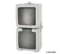 Kopp Ausschalter, Wechselschalter, Schutzkontakt-Steckdose avec Klappdeckel Nautic gris 138556008