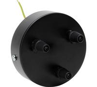 Kopp Auvent de dérivation en métal, rond, avec 3 entrées de câble, 3 serre-câbles et 3 écrous M10, avec accessoires de fixation, couleur noire, 341811016