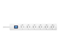 KOPP bloc multiprise UNOversal, 6x, interrupteur, 1,4 m de câble, ÜS, blanc