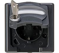 Kopp Blue Electric 104115002 Prise de courant avec clapet et verrou de sécurité (n° 7), couleur : anthracite