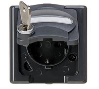 Kopp Blue Electric 104315008 Prise de terre avec couvercle à charnière et verrou de sécurité (n°9) Anthracite