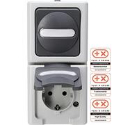 Kopp Blue Electric 130856009 Lot de 5 Prises avec Interrupteur Marche/arrêt Gris