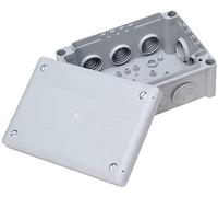 Kopp Boîte de dérivation en saillie pour pièces humides, 102 x 152 x 65 mm, IP66, boîte de jonction avec 10 entrées de câble M25, gris, 351012047