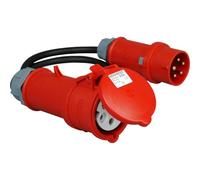 KOPP Câble adaptateur 80 cm - 16 A/32 A - IP44 - 250 V/400 V - Rallonge pour camping-car, caravane, camping, chantier et industrie (fiche CEE 5 broches - raccord CEE)