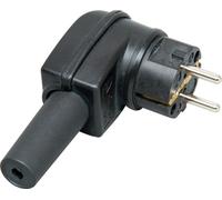 KOPP Fiche de contact de protection en caoutchouc noir, IP44, incassable, coudée
