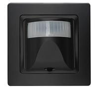 Kopp HK05 INFRAcontrol R 180° Détecteur de Présence Appareil Complet avec Cadre de recouvrement et Interrupteur de Mouvement Infrarouge, Appareil 3 Fils, 1000 W, LED 300 W, Noir Mat 808450016