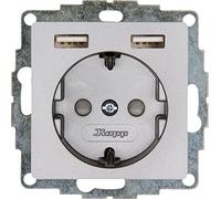 Kopp HK07 296247006 Prise de Courant encastrée avec 2 Prises de Charge USB Acier
