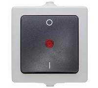 Kopp Interrupteur 2 pôles lumineux Nautic 565296007 montage en saillie pour locaux humides gris