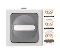 Kopp KOPP Bouton poussoir Blue Electric 5614.5600.1 gris avec éclairage Quantité:1
