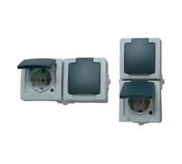 Kopp Kopp Prise de courant avec terre 2x AP-FR, horizontale Quantité:1