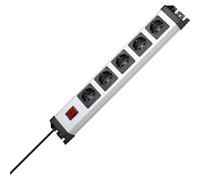 KOPP Multiprise POWERversal, 5x, interrupteur, argent/noir