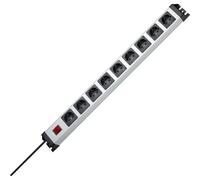 Kopp Multiprise, POWERversal 9x avec interrupteur, 9x contact de protection, 1,4m de conduite d'alimentation