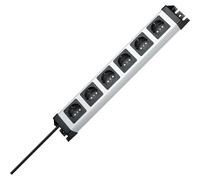 Kopp Multiprise POWERversal, gris/noir, 6x contact de protection, 1,4m de conduite d'alimentation