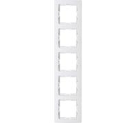 Kopp Paris 308302060 Cadre de recouvrement 5 prises pour installation verticale et horizontale IP20 Blanc arctique