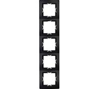 Kopp Paris 308350063 Cadre de recouvrement 5 prises pour installation verticale et horizontale IP20 Noir mat