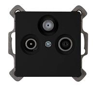 Kopp Paris 921450085 Prise d'antenne 3 Voies pour TV/RF/Sat, encastrée, Noir Mat