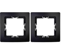 Kopp Paris Cadre de recouvrement 1 Prise, Noir Mat, 83 x 83 x 9,5 mm, Cadre pour Prises et interrupteurs, Cadre élégant en Plastique, Cadre d'interrupteur d'éclairage de qualité supérieure (Lot de 2)