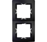 Kopp Paris Cadre de recouvrement Double en Noir Mat - 8,3 x 15,4 cm - Cadre pour Prises et interrupteurs - Cadre élégant en Plastique - Cadre pour Interrupteur d'éclairage de qualité supérieure
