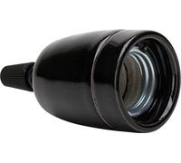 Kopp Porcelaine/céramique E27 Douille de Lampe, Porte Douille Ampoule, avec décharge de Traction vissée, Couleur : Noir, 210405017