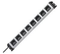 Kopp Bloc multiprise POWERversal 8 prises 1,40 m 3600 W/16 A sans interrupteur Argent/Noir
