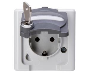 KOPP Prise 1f gr mt BLUE ELECTRIC AP Klappd