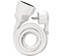 Kopp Rallonge électrique contact de protection fiche coudée extra plate, blanc, 5m