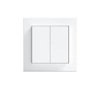 Kopp Smart-Control ATHENIS 833201012 Interrupteur mural Bluetooth autonome avec double bascule et cadre Smart Home Bluetooth Mesh Blanc pur