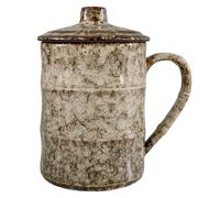 KOPYFANTAP Grande Tasse en Céramique avec Couvercle 750 ml, Blanc | Compatible Lave-vaisselle et Micro-ondes, Big Mug Geant Grès XXL pour Café, Thé, Cacao, Chocolat Chaud, Bureau et Maison