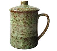 KOPYFANTAP Grande Tasse en Céramique avec Couvercle 750 ml, Vert | Compatible Lave-vaisselle et Micro-ondes, Big Mug Geant Grès XXL pour Café, Thé, Cacao, Chocolat Chaud, Bureau et Maison