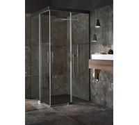 Koralle S600Plus Porte coulissante de douche d'angle EDS2 120 R, pied droit, 1200mm, V113412020QA1, Cabines de douche: Profil/panneau : Argent brillant / brillant, Verre : ESG
