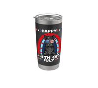 Korat Cat Happy 4th Of July Patriotic American Cats Lovers Gobelet isotherme en acier inoxydable double paroi