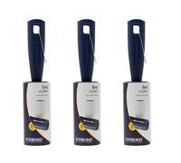 Korbond Lot de 3 Rouleaux Anti-Peluches - 105 Feuilles adhésives faciles à décoller - Enlève Les Poils d'animaux et Les Peluches Multicolore
