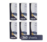 Korbond Lot de 6 recharges pour Rouleau Anti-Peluches - 360 Feuilles adhésives prédécoupées - Longueur Totale 54 m - pour Tous Les Types de Tissus - Enlève la poussière et Les Peluches des Meubles et
