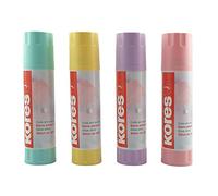 Kores 20 g Lavable Non-Toxique Bâton de colle solide Pastel, Assortiment de couleurs (Rose Fard, Lila, Vert Menthe, Citron Pâle), Pack de 12