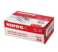 Kores 470180 Boîte de trombones nickelés, nº 1.5 (25 mm)