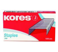 Kores - Agrafes Standard KS1 24/6 pour Agrafeuses de Bureau, Acier Galvanisé, Agrafe jusqu'à 25 Feuilles, 6 mm, Paquet de 10 Boîtes de 1000 Pièces