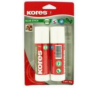 Kores - Bâton de Colle, Adhésif à Forte Adhérence, Colle de Bricolage Sûre et Non Toxique pour les Travaux Manuels, les Fournitures Scolaires et de Bureau, Paquet de 2 x 40g