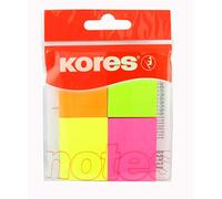 Kores - Blocs-Notes Adhésifs Multicolores, Bloc-Notes Autocollant Fluo, 40 x 50mm, 4 Blocs de 50 Feuilles Chacun