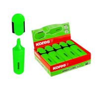 Kores - Bright Liner Plus : Surligneurs Fluorescents Verts, Pointe Biseautée et Encre à Base d'Eau, Forme Ergonomique, Fournitures Scolaires et de Bureau, Paquet de 10