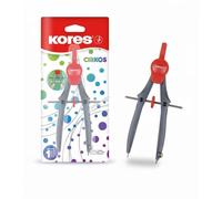 Kores - Cirkos : Compas de Géométrie avec Molette de Réglage pour Enfants, Étudiants et Adultes, Léger et Ergonomique, Fournitures Scolaires pour le Mathématique et le Dessin, Paquet Individuel