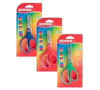 Kores - Ciseaux de sécurité pour enfants et étudiants, poignée souple, pointe émoussée et acier inoxydable résistant à l'usure, fournitures scolaires, lot de 1 en couleurs variées