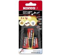 Kores Colle Instantanée "Powerglue" En Gel, 3 Tubes De 1 Ml,