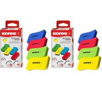 Kores - Effaceur Magnétique pour Tableau Blanc pour l'École, le Bureau et la Maison, Effaçable à Sec, Légère et de Forme Ergonomique, 110 x 55 x 20mm, Paquet de 1 Effaceur dans une Couleur Aléatoire