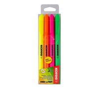 Kores Surligneur Pen – Pointe biseautée 0,5–3,5 mm – Étui 4 couleurs assorties