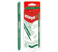 Kores - K-Liner : Feutres Fins Verts, Stylos à Pointe Fine de 0,4 mm pour l'Écriture, les Croquis et le Dessin, Pointe Gainée de Métal, Forme Triangulaire Ergonomique, Paquet de 12